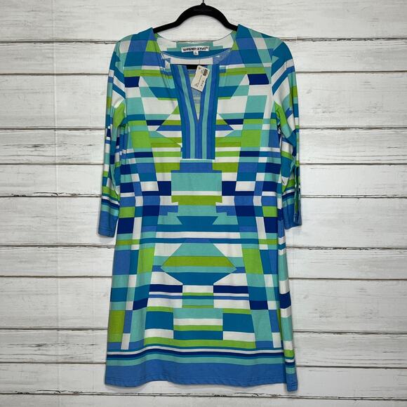 Barbara Gerwit Geometric Sheath Dress Size Large - Picture 1 of 5